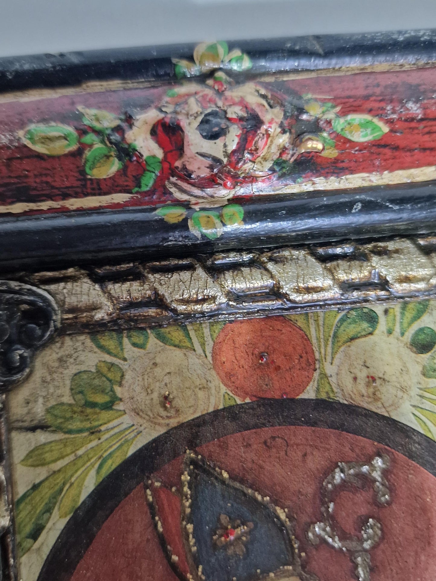 Antique Alpine Folk Art Panels – Saint Nicholas & Gnadenstuhl Pair