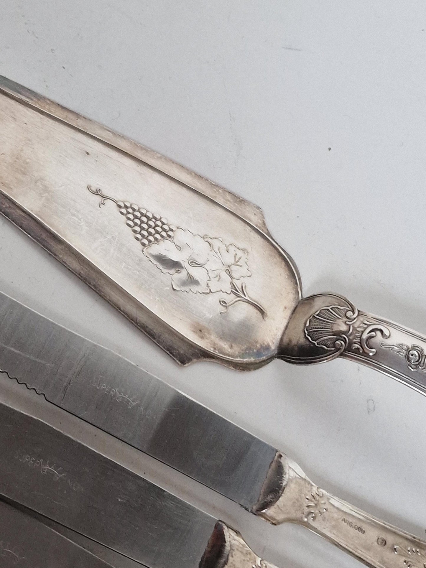 Antique Art Nouveau 800 Silver Flatware Set, Jugendstil Shell Design