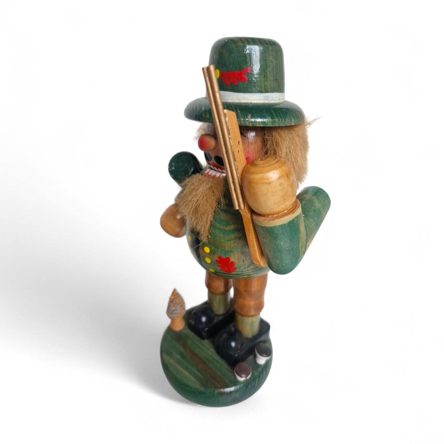 Antique Erzgebirge Wood Nutcracker, Hand-Painted Christmas Decor 19th century old