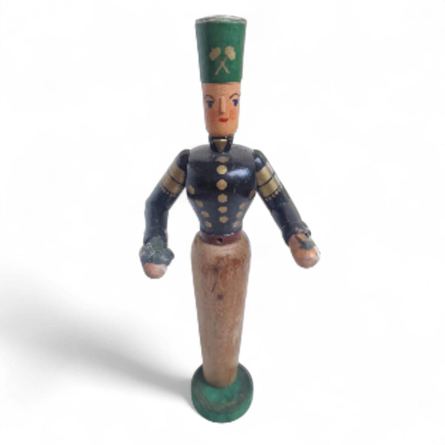 Antique Erzgebirge Wood drummer boy, Hand-Painted Christmas Decor (1920s) 29 cm
