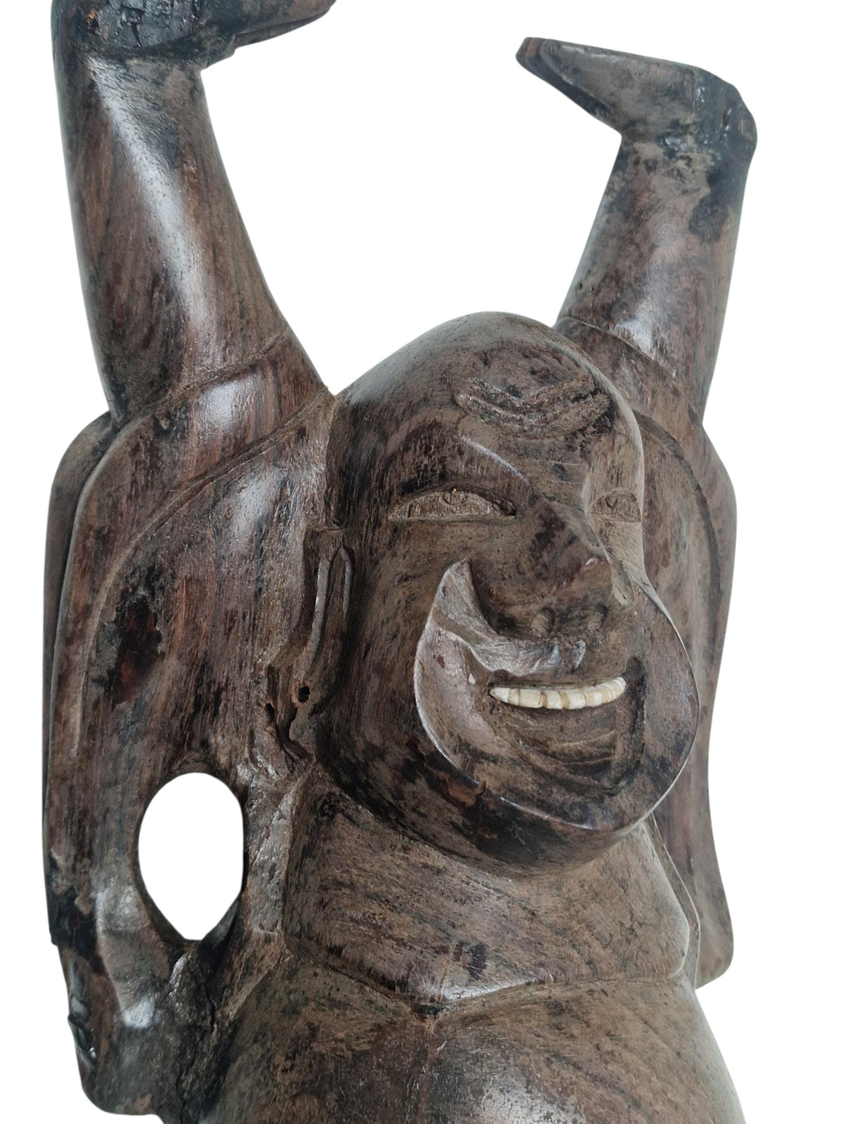 Antique Javanese Wood Carving, 19th Century Folk Art Figure