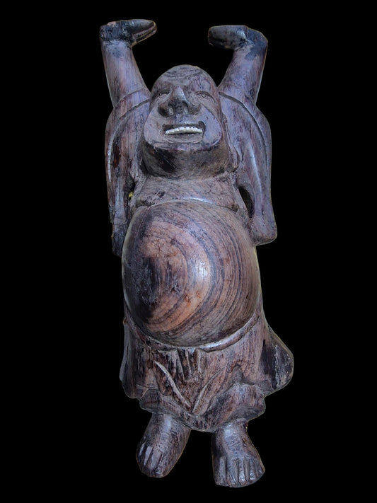Antique Javanese Wood Carving, 19th Century Folk Art Figure