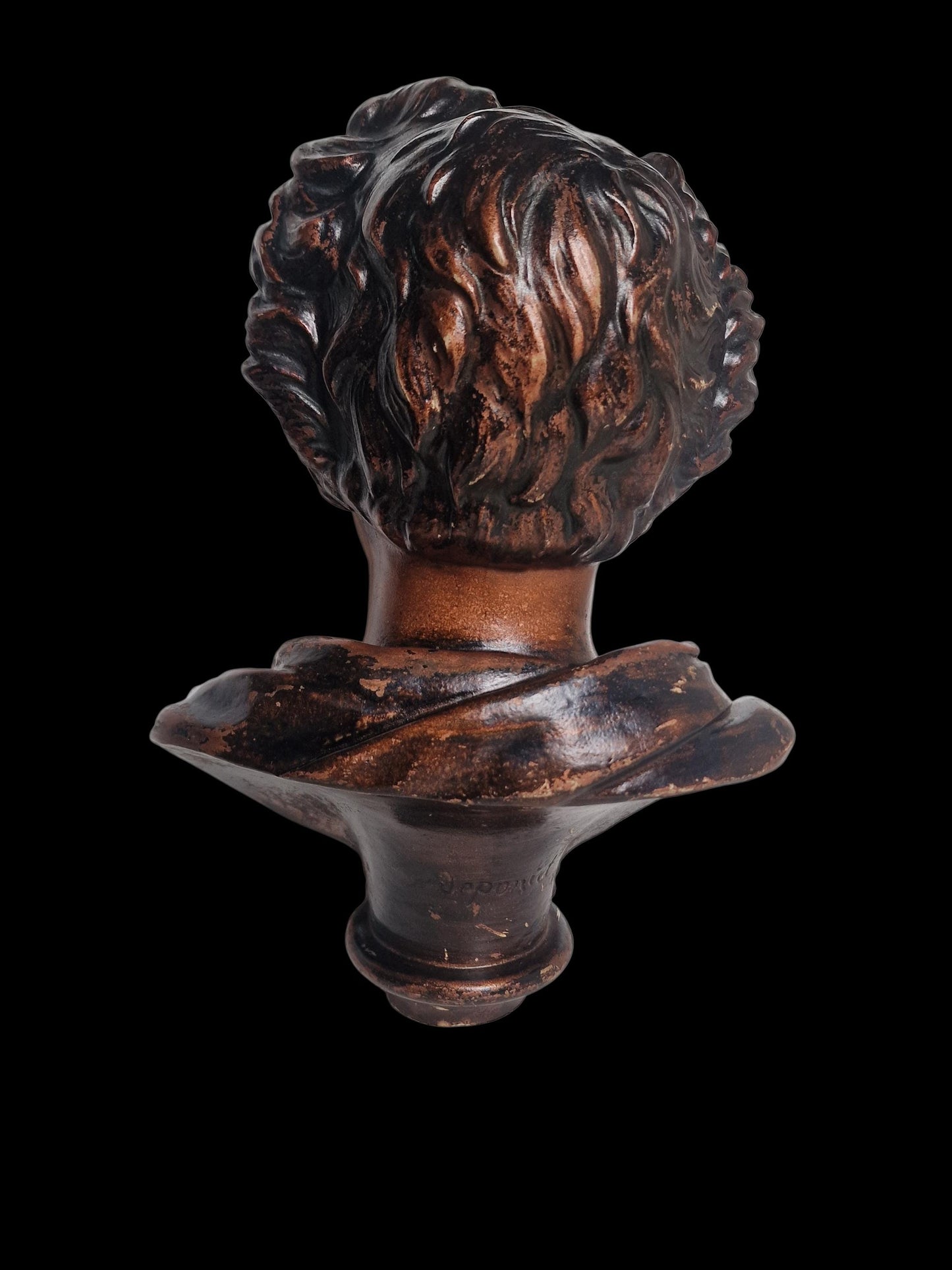 Antique French Terracotta Beethoven Bust Sculpture, 19th Century