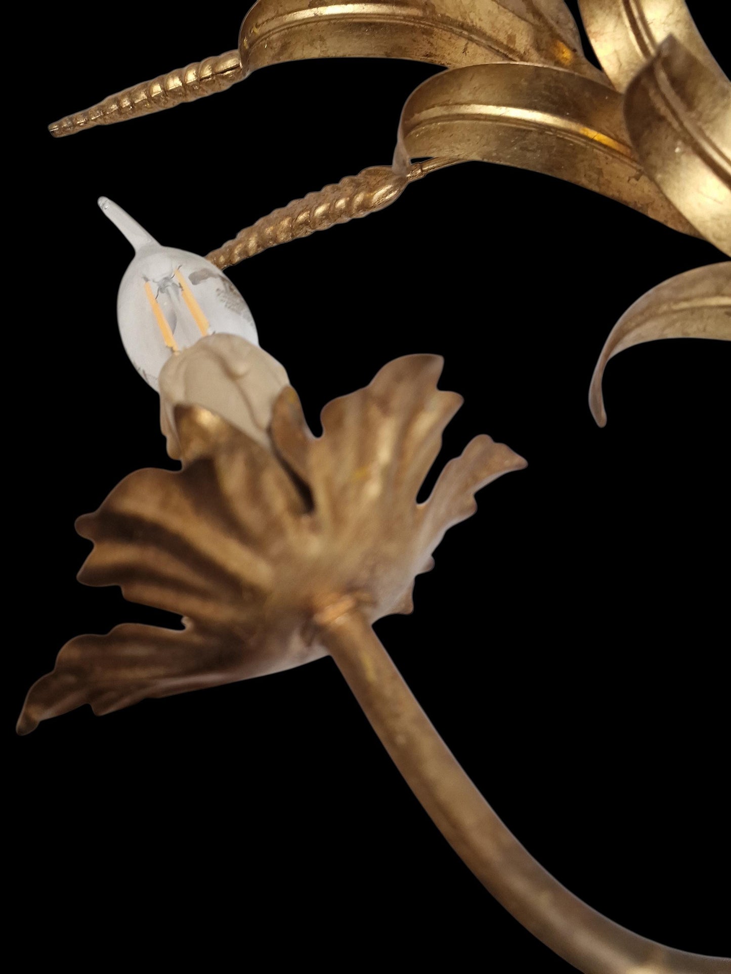 Coco Chanel' Large iconic Gilded ears of corn wall lamp,  by Hans Kögl.