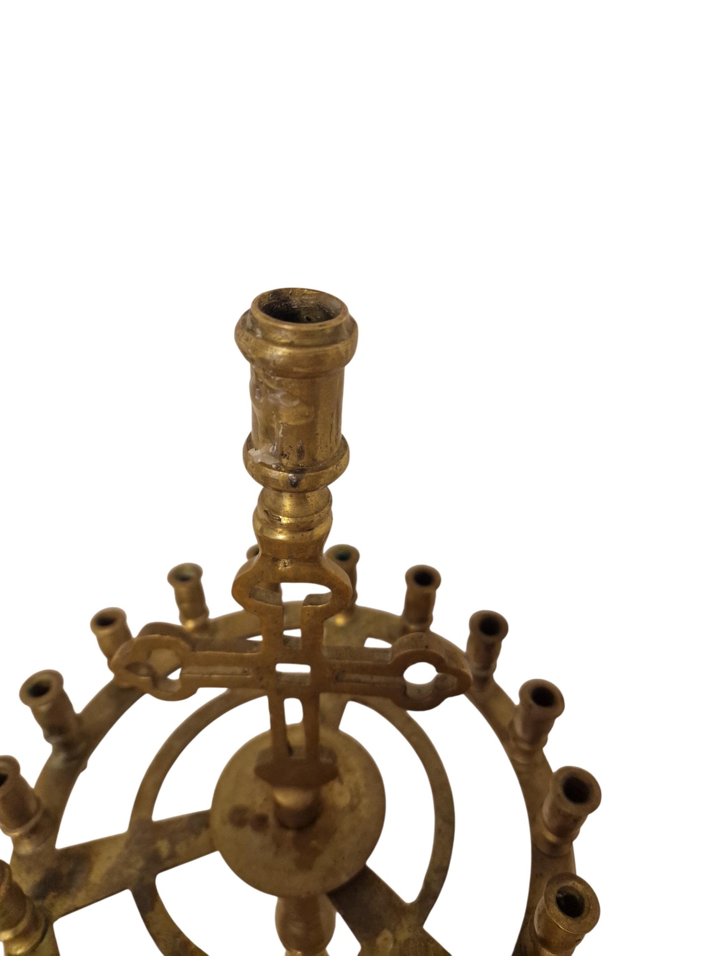 Antique Brass 18-Light Church Candle Stand – Catholic Sanctuary Decor, 43"