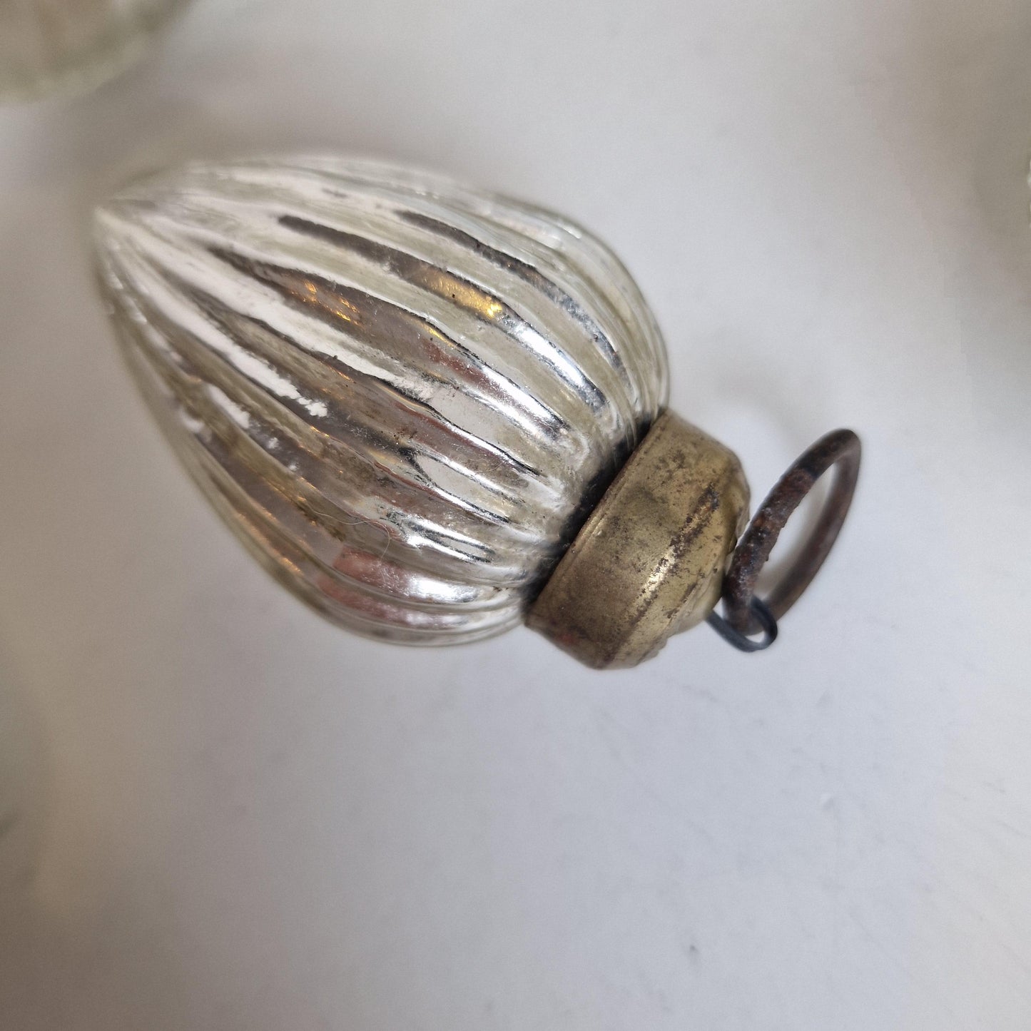 Set of 10 Antique Heavy Glass Christmas Baubles