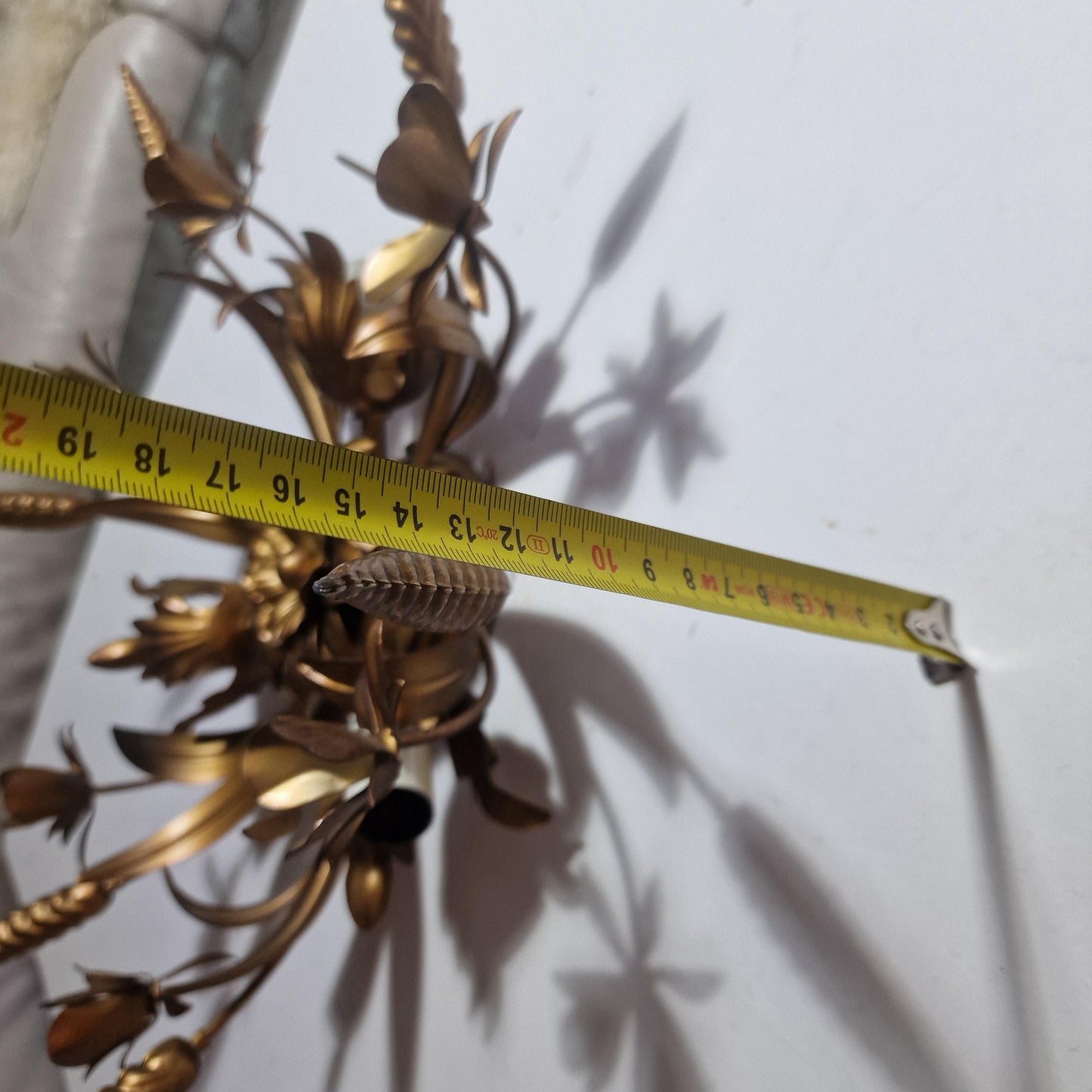 Gold Gilt Corn Lustre Ceiling Chandelier, Hans Kögl, 1960s Hollywood Regency