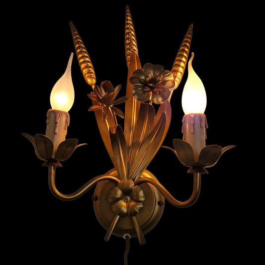 Vintage Hans Kögl Gilded Wall Lamp, Hollywood Regency Decor