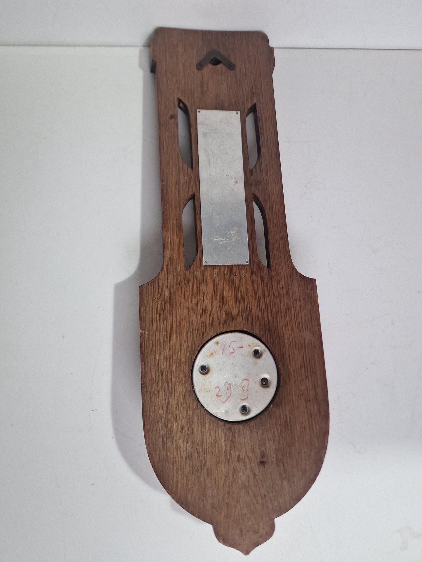 Antique Art Nouveau Barometer, Lammers van Bueren, Utrecht, Netherlands, Carved holosterie weatherstation thermometer jugendstil,