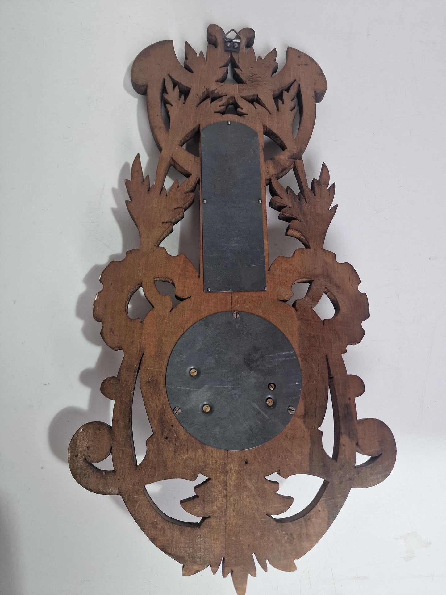 Antique Art Nouveau Barometer, Thelemann, Lippstadt , Carved holosterie weatherstation