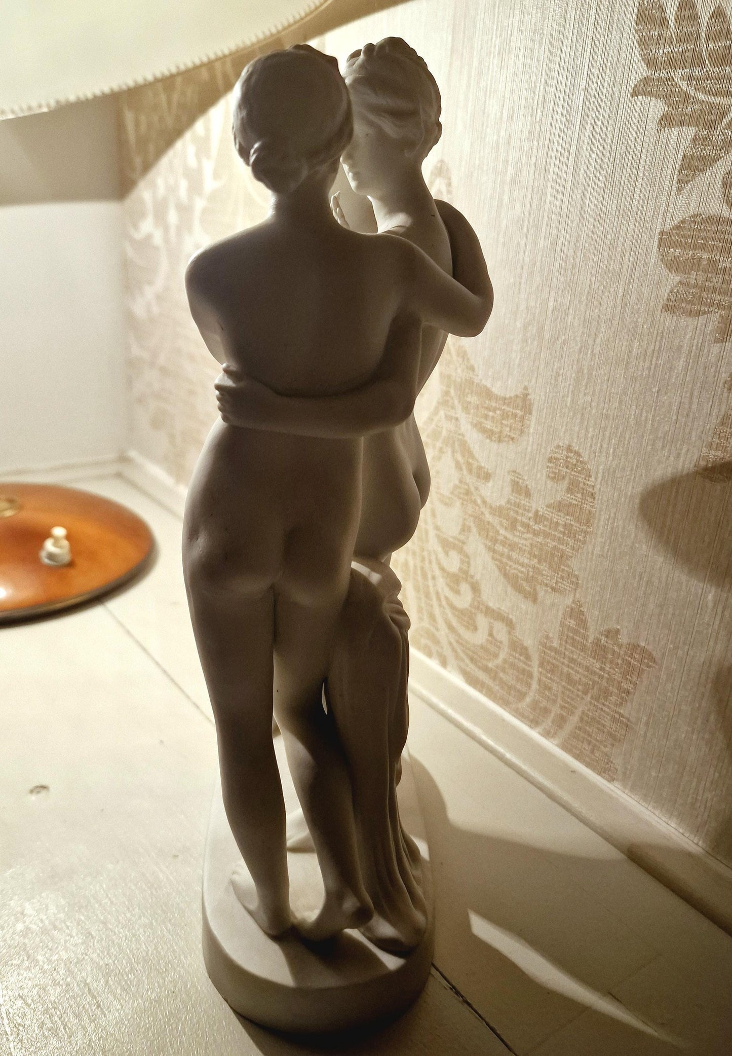 The Three Graces Porcelain Sculpture, Hertwig & Co, Neoclassical Revival