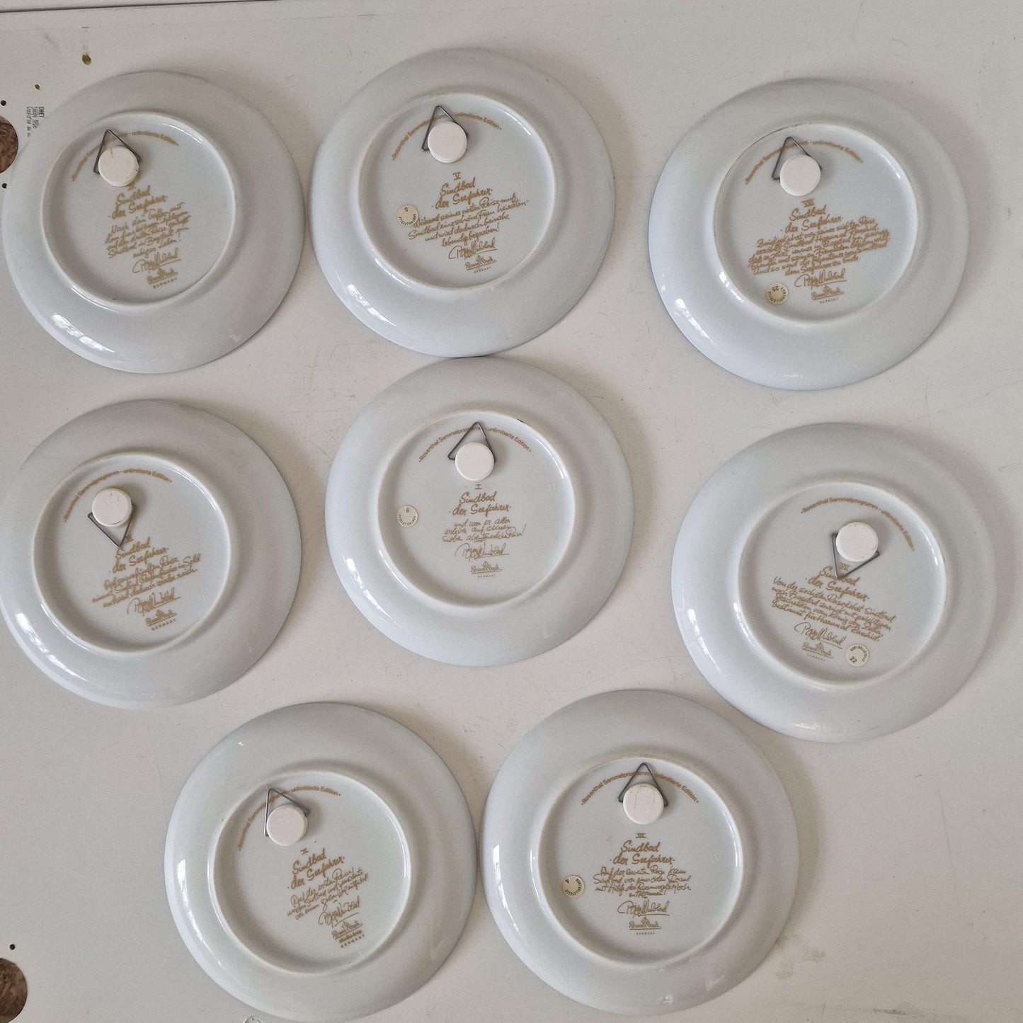 Bjørn Wiinblad Wallplates Rosenthal Gold Plated Porcelain Plate - Sindbad the Sailor