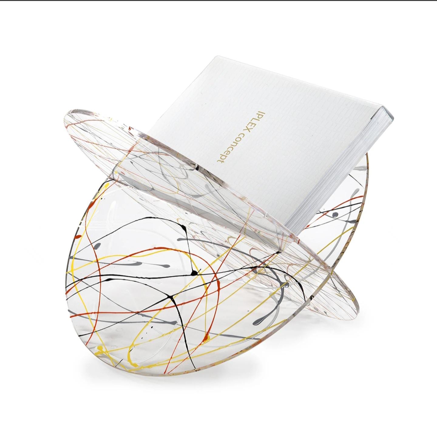 Plexiglass magazine rack, italian artistic side table, object d'art