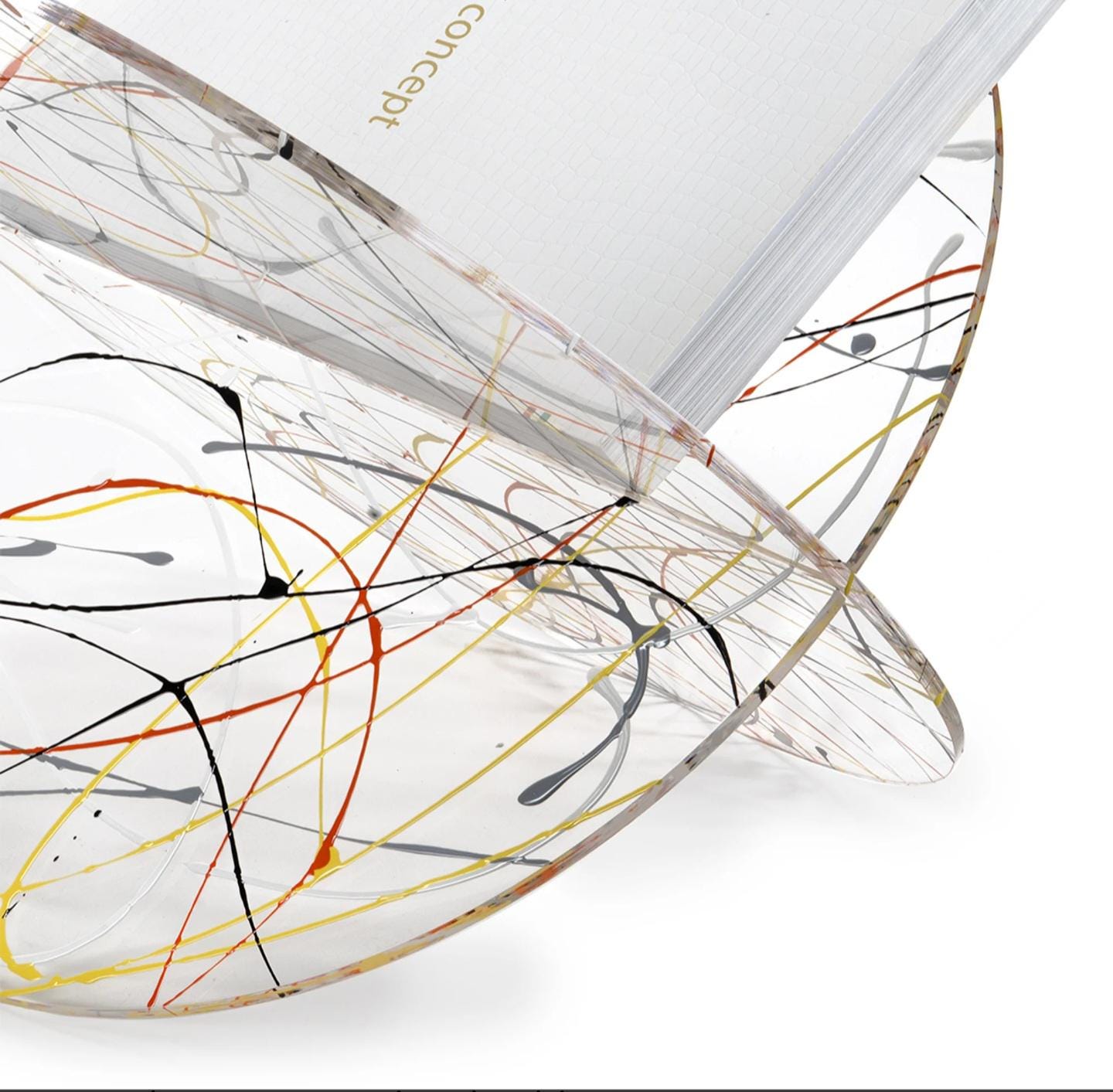 Plexiglass magazine rack, italian artistic side table, object d'art