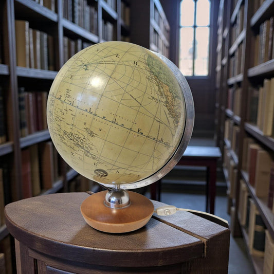 Vintage XL Light Up Glass Globe – JRO verlag Munchen, Germany