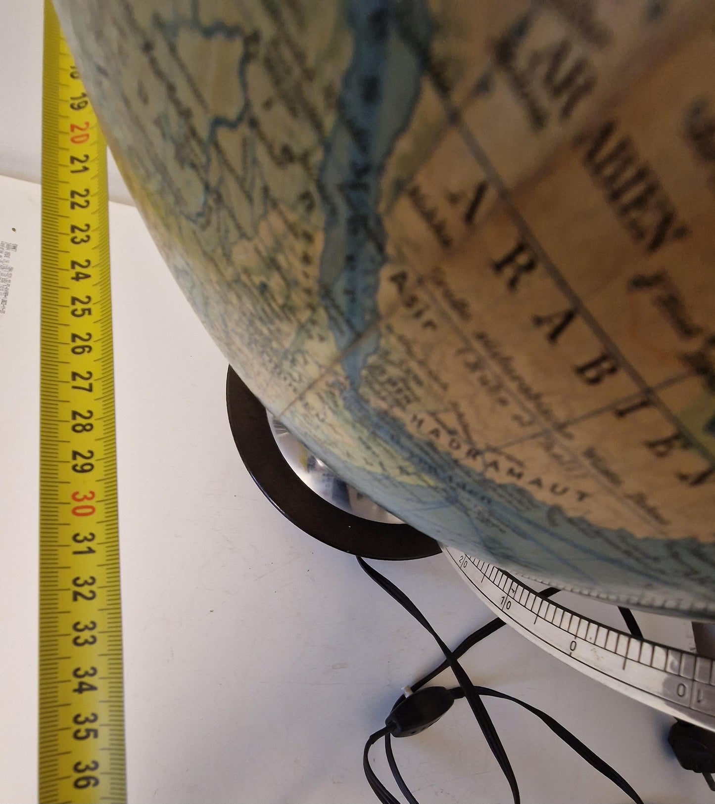 XL Vintage Glass Globe Lamp by Paul Oestergaard, columbus, 1950s MCM wereldbol earth