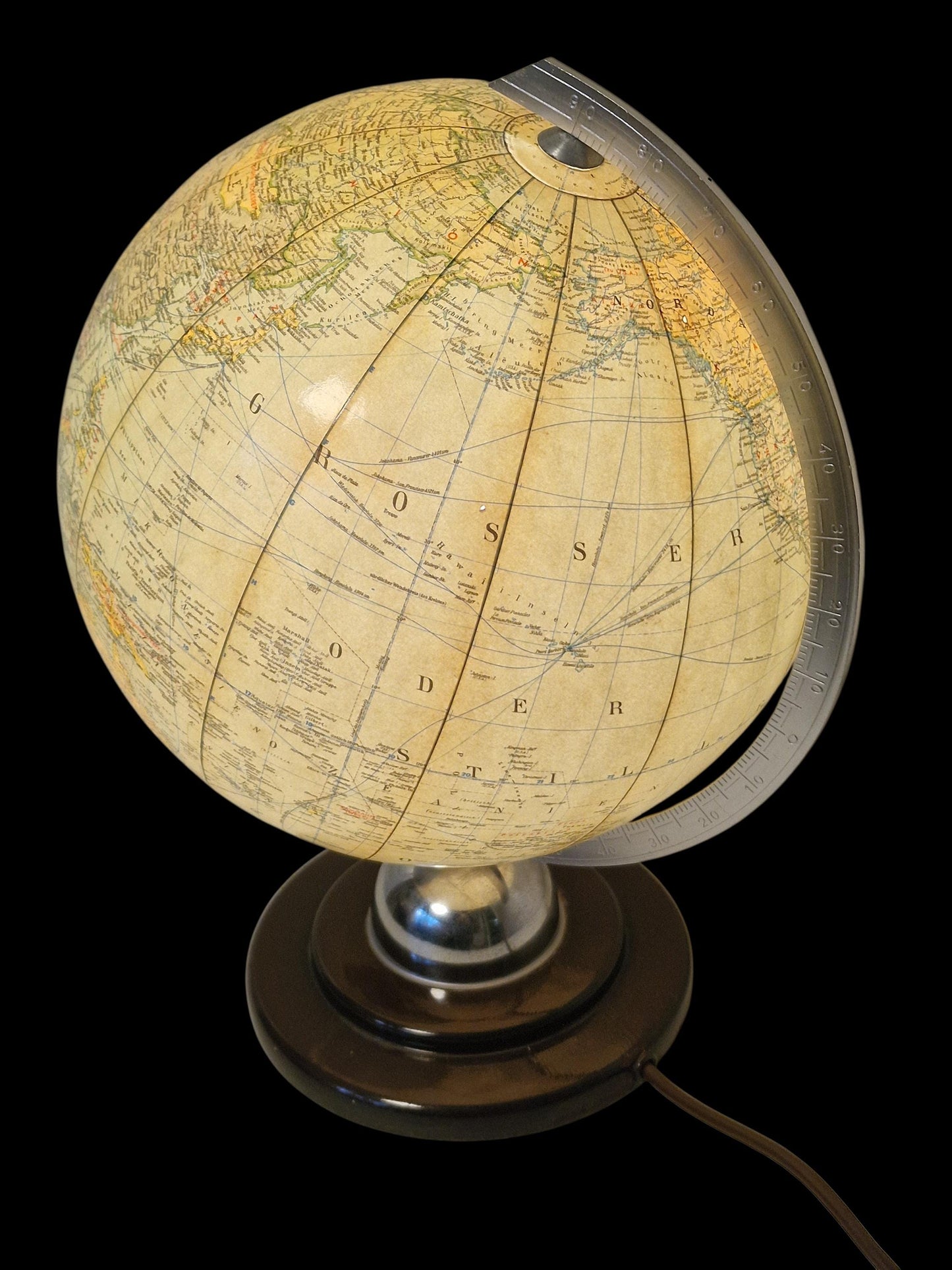 Vintage XL Light Up Glass Globe – JRO verlag Munchen, Germany