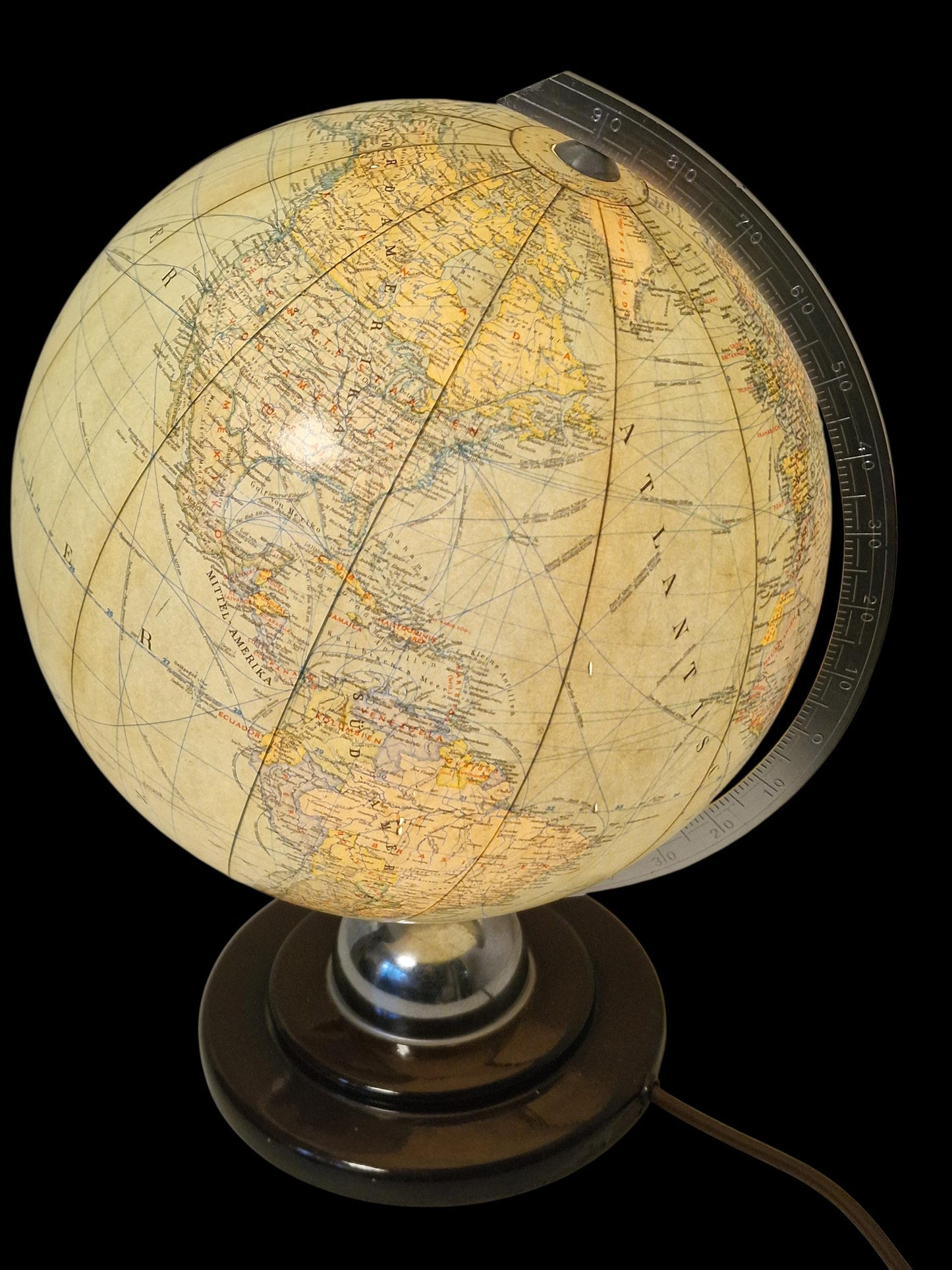 Vintage XL Light Up Glass Globe – JRO verlag Munchen, Germany