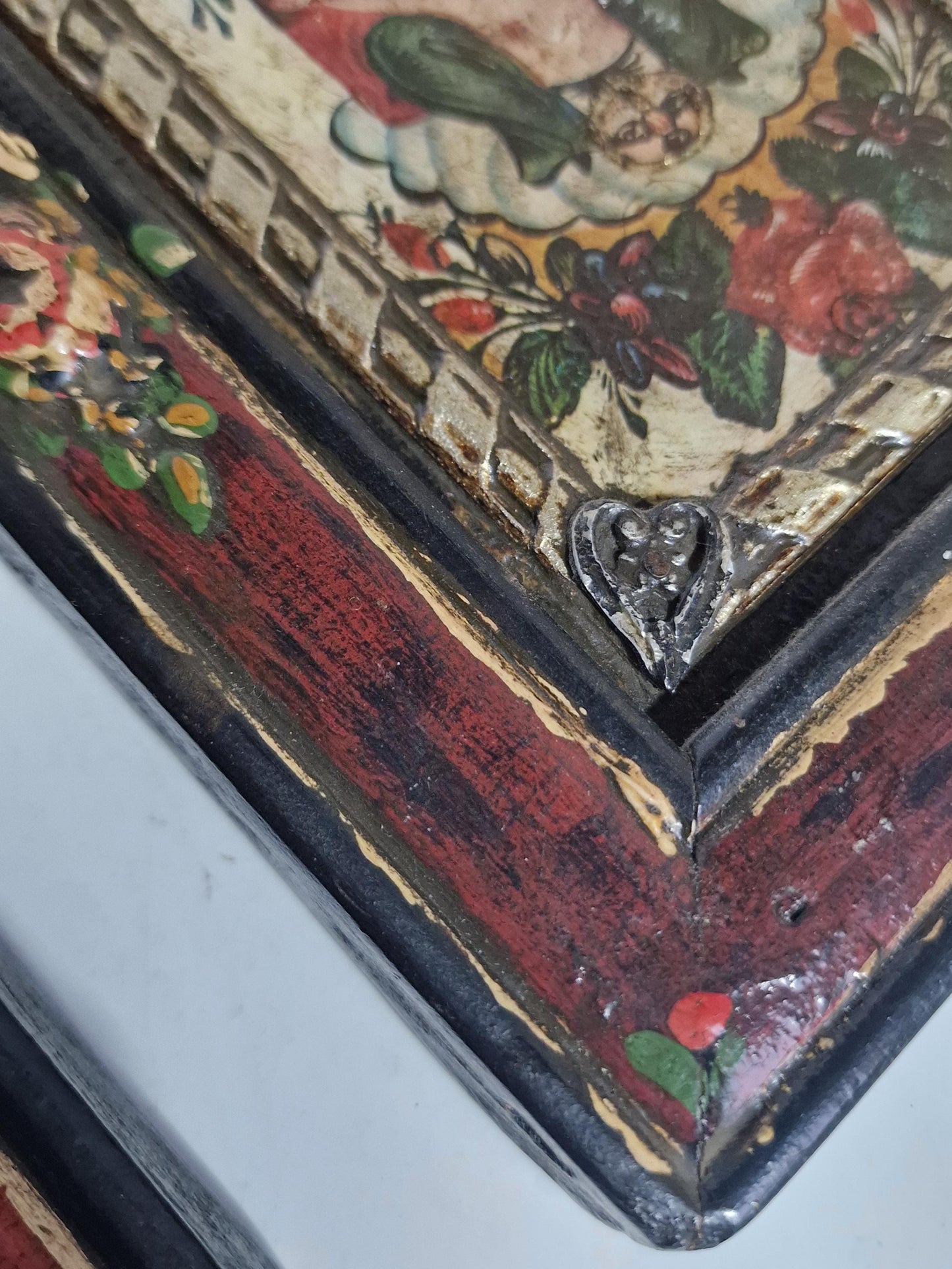Antique Alpine Folk Art Panels – Saint Nicholas & Gnadenstuhl Pair