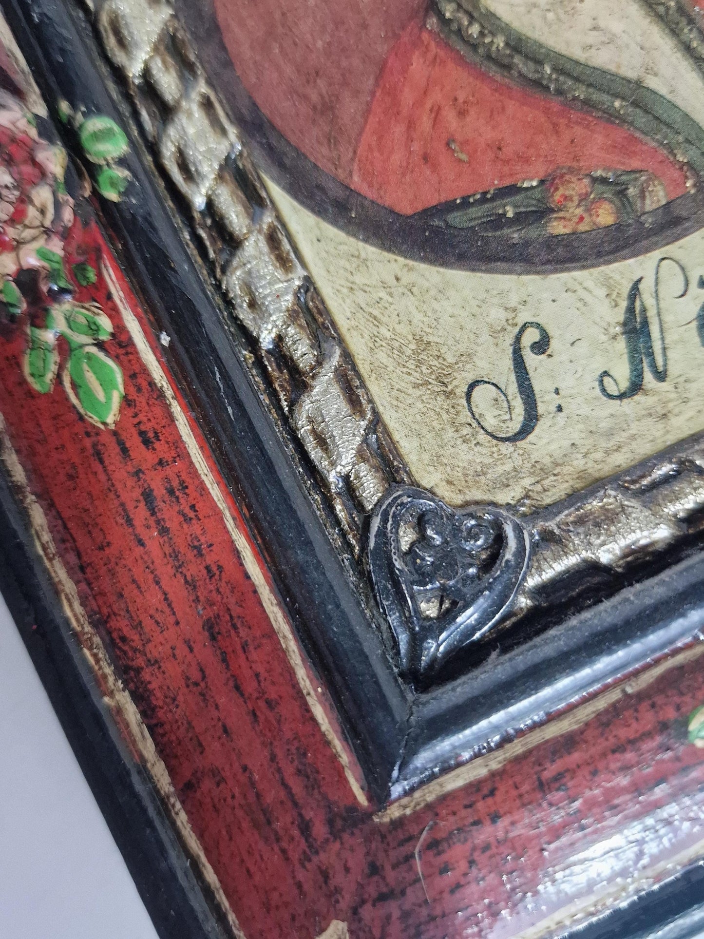 Antique Alpine Folk Art Panels – Saint Nicholas & Gnadenstuhl Pair
