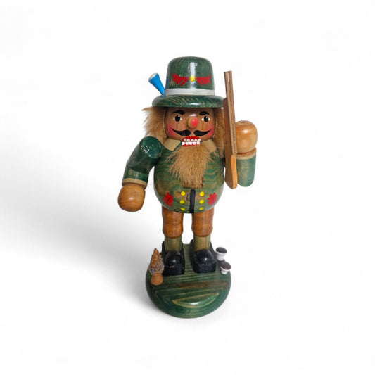 Antique Erzgebirge Wood Nutcracker, Hand-Painted Christmas Decor 19th century old