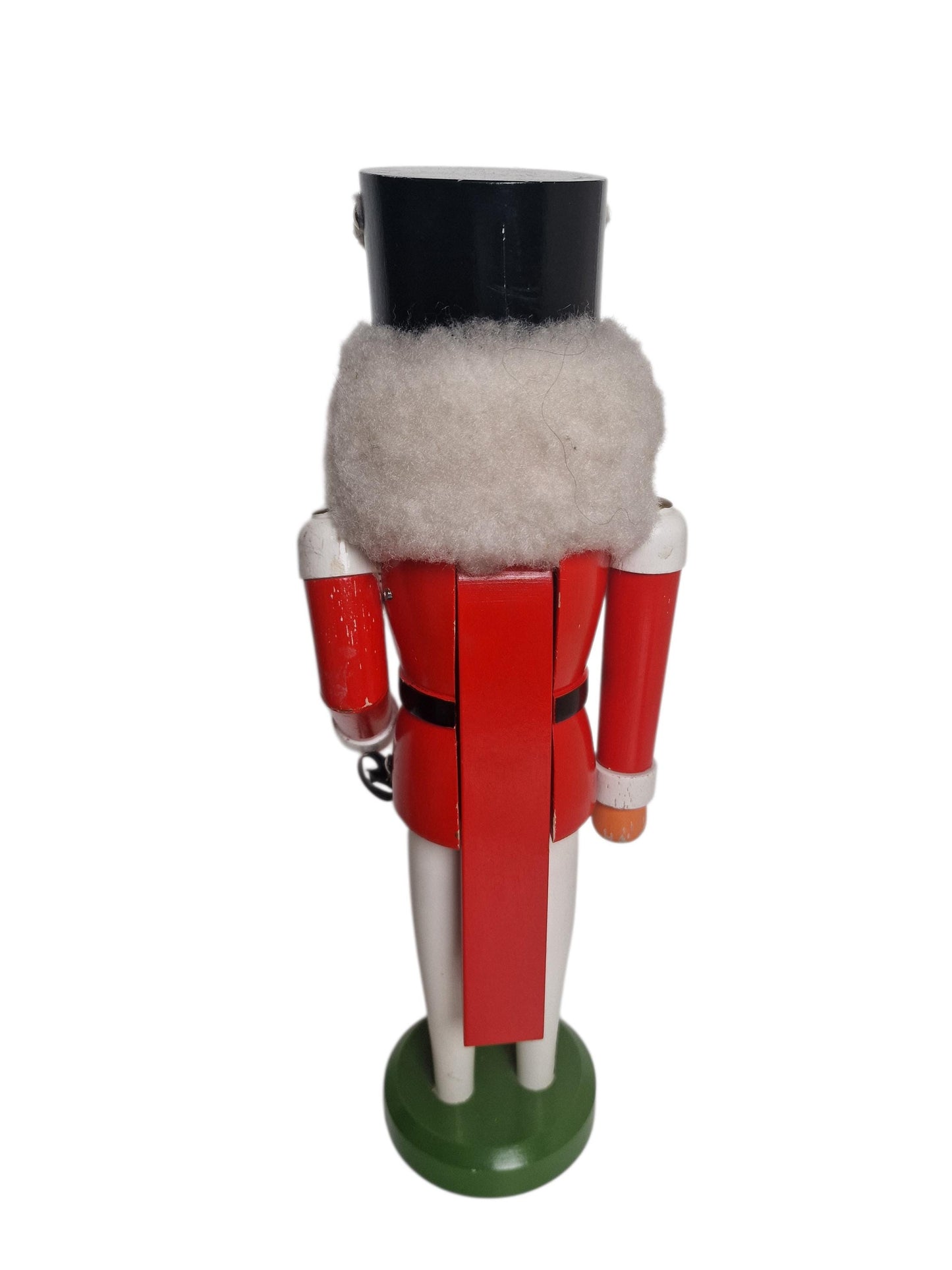 Antique Erzgebirge Wood Nutcracker, Hand-Painted Christmas Decor (34cm, 1920s)