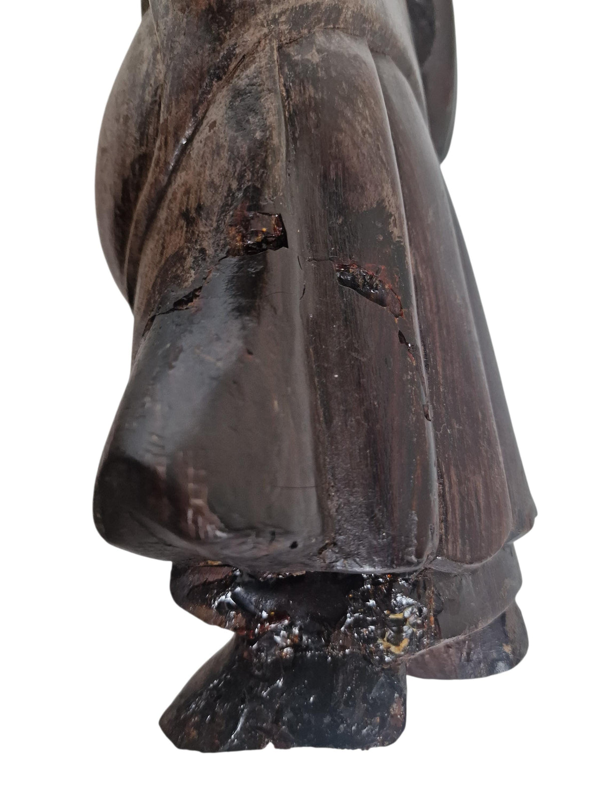 Antique Javanese Wood Carving, 19th Century Folk Art Figure