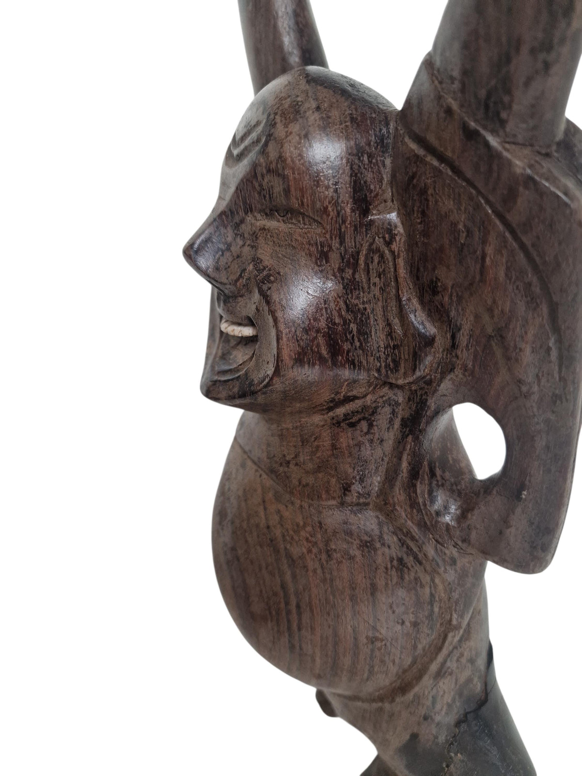 Antique Javanese Wood Carving, 19th Century Folk Art Figure