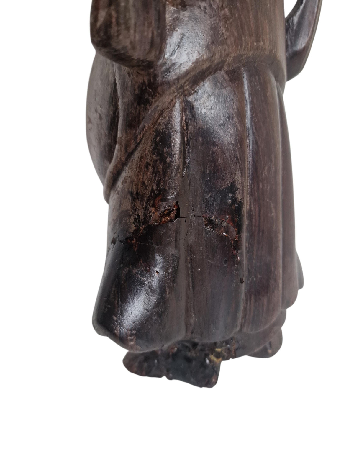 Antique Javanese Wood Carving, 19th Century Folk Art Figure