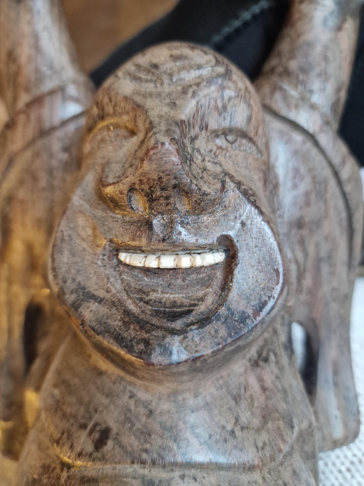 Antique Javanese Wood Carving, 19th Century Folk Art Figure