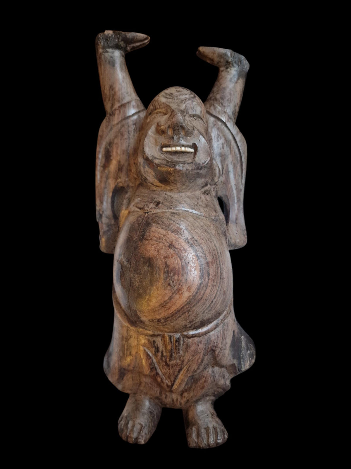 Antique Javanese Wood Carving, 19th Century Folk Art Figure
