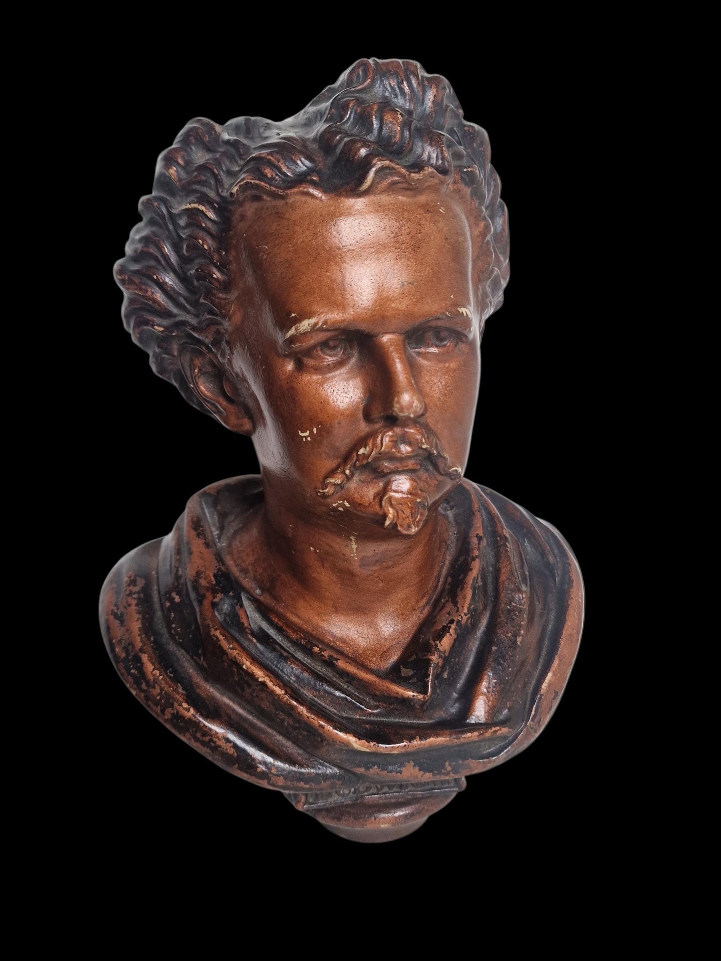 Antique French Terracotta Beethoven Bust Sculpture, 19th Century