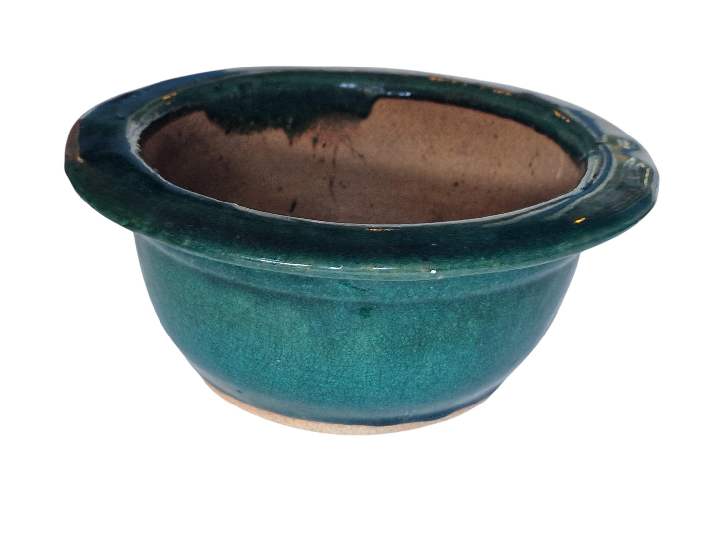 Antique Green Glazed Terracotta Planter 19th Century European Cactus Pot, Arts & Crafts Garden Pot, authentic English gardening