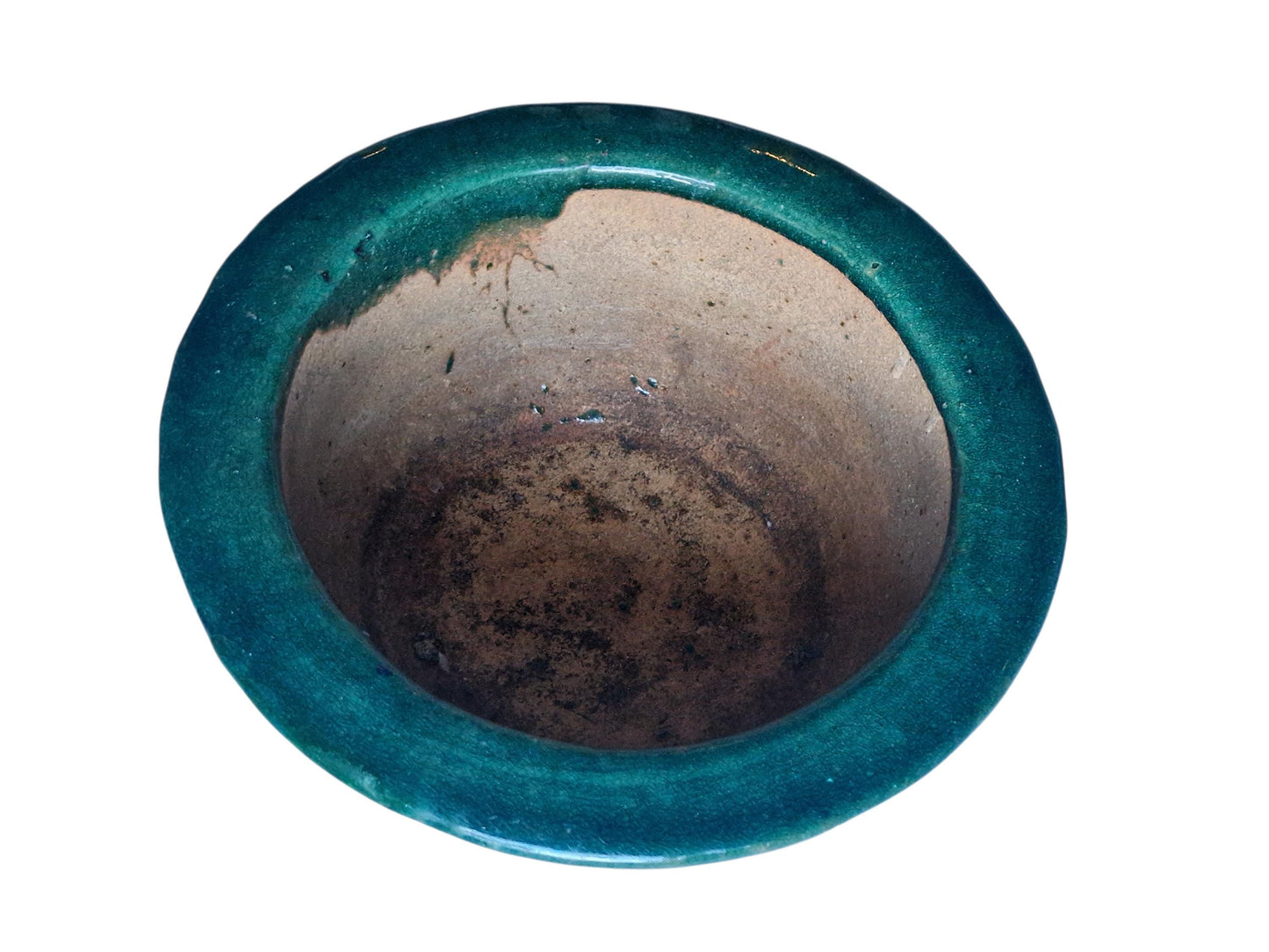 Antique Green Glazed Terracotta Planter 19th Century European Cactus Pot, Arts & Crafts Garden Pot, authentic English gardening