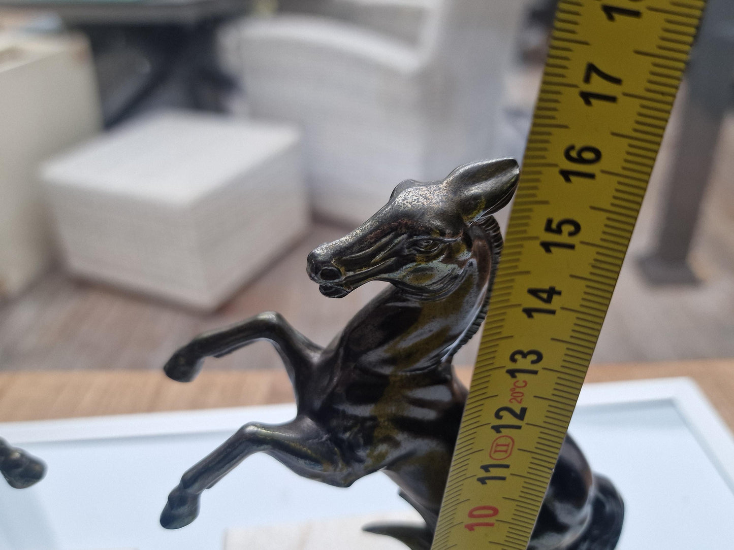 Stunning Art Deco Bronze bookends, horse, cold painted cast bronze on marbre.