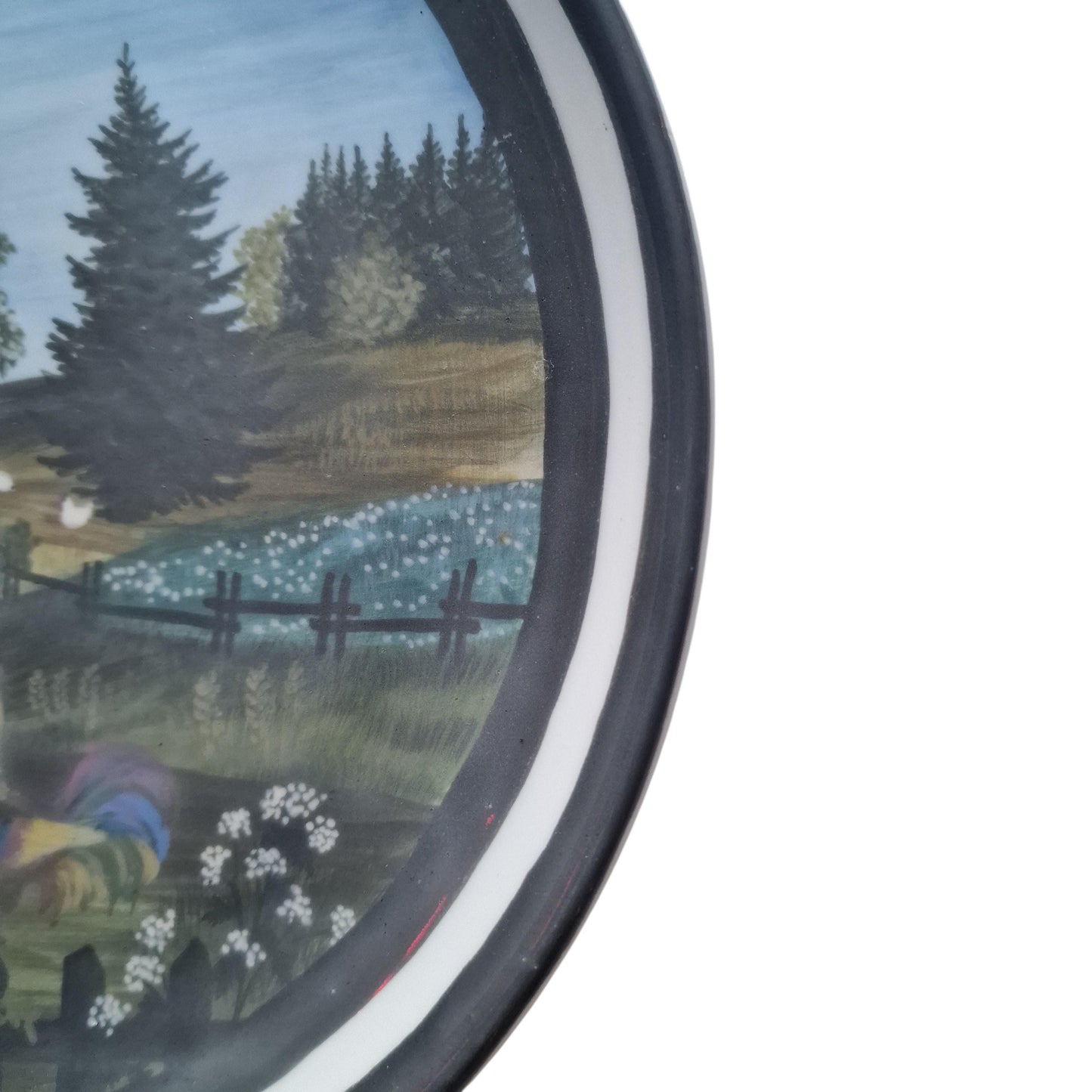 Renate schwarzer - large handpainted wall plate, unica