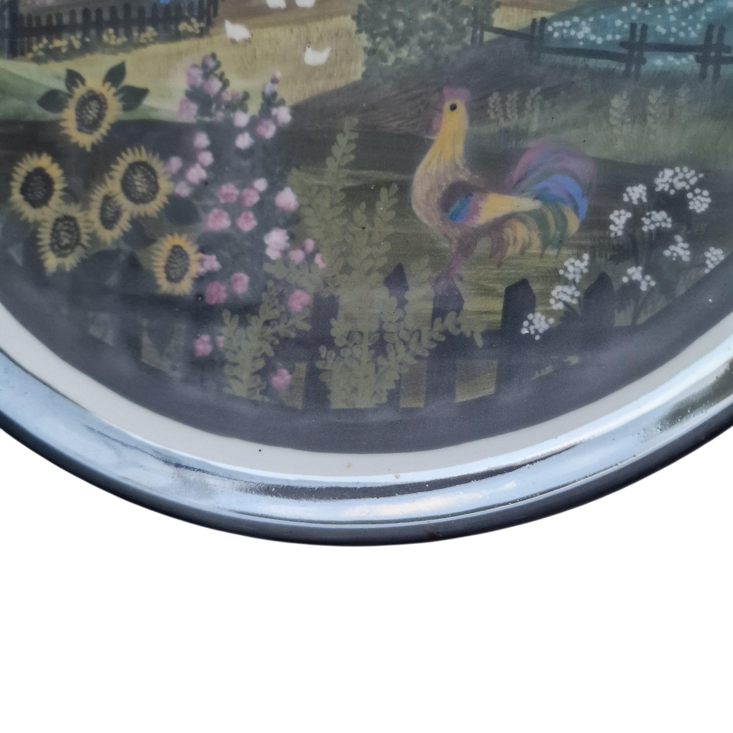 Renate schwarzer - large handpainted wall plate, unica