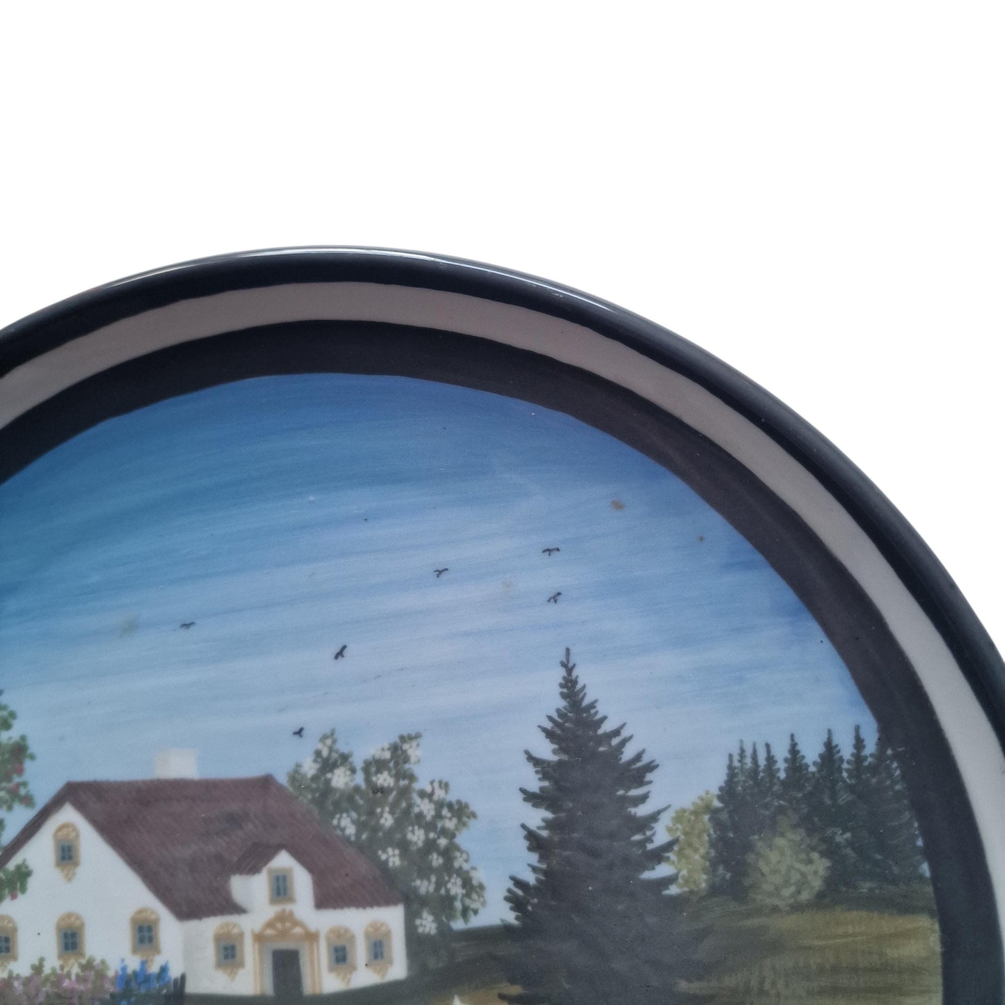 Renate schwarzer - large handpainted wall plate, unica