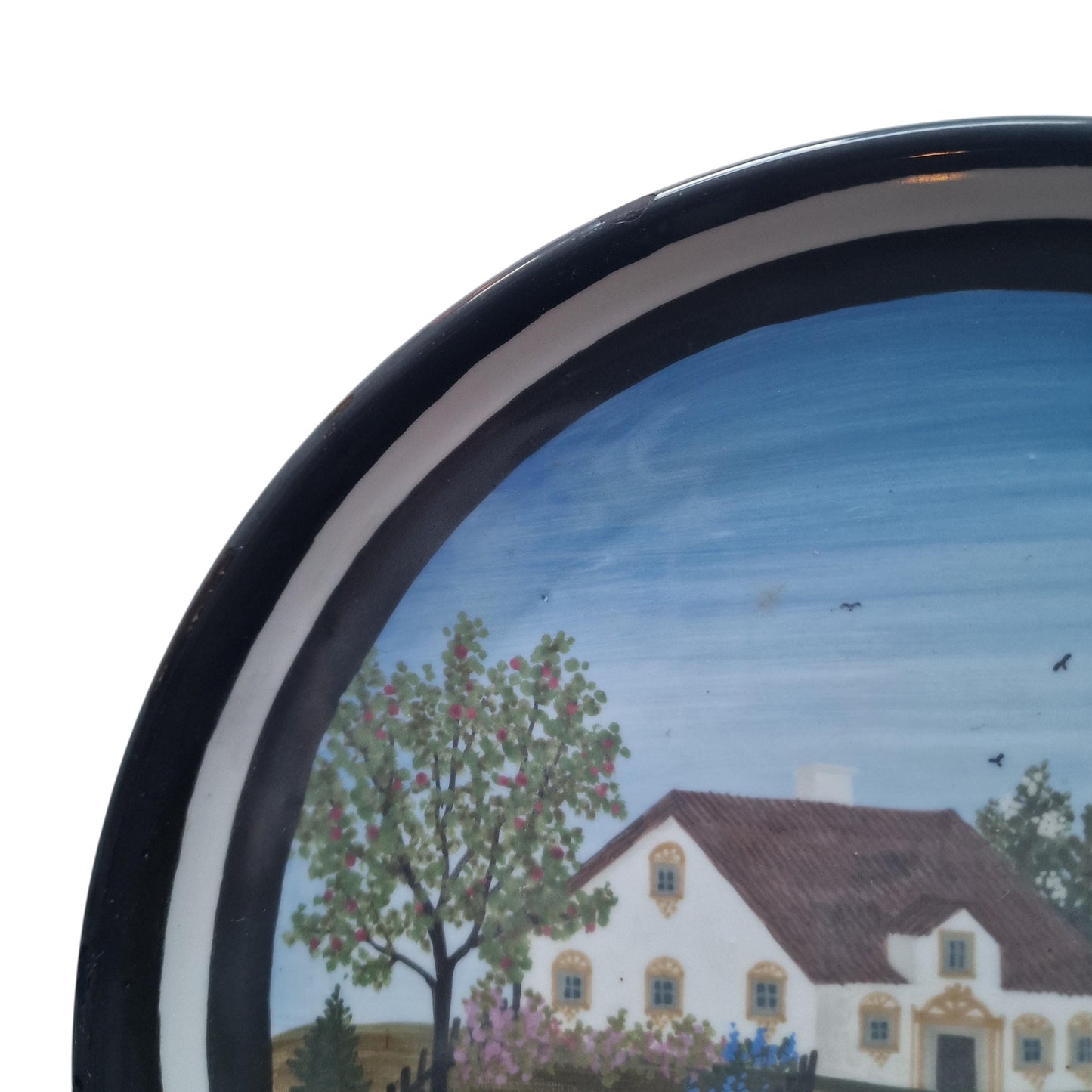 Renate schwarzer - large handpainted wall plate, unica