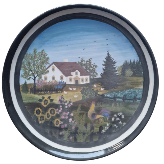 Renate schwarzer - large handpainted wall plate, unica