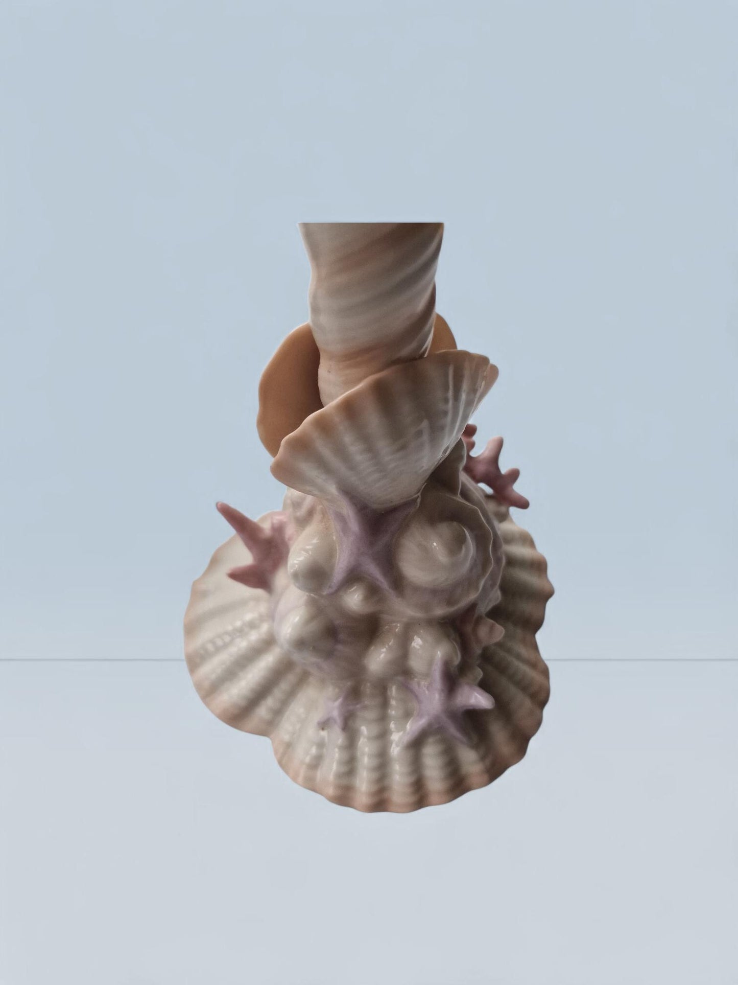 Franklin Mint Treasures from Atlantis Shell Candlesticks – Porcelain Nautical Decor, Design by George de Hory (1989) rare!!!