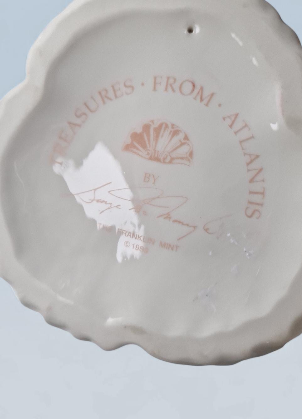 Franklin Mint Treasures from Atlantis Shell Candlesticks – Porcelain Nautical Decor, Design by George de Hory (1989) rare!!!