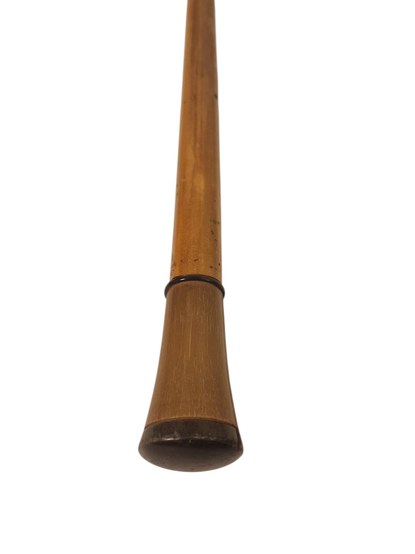 antique walking stick with bone or horn , european collection, gentlemen's flannel stick