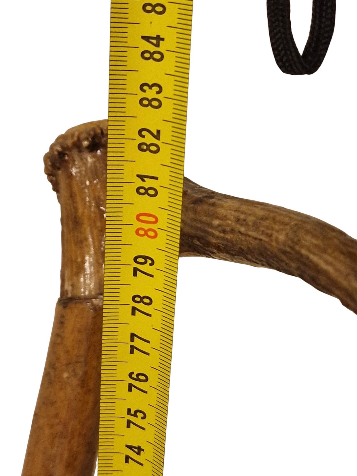 antique cane Bavarian twisted walking stick with deer antlers, european collection, flannel stick,