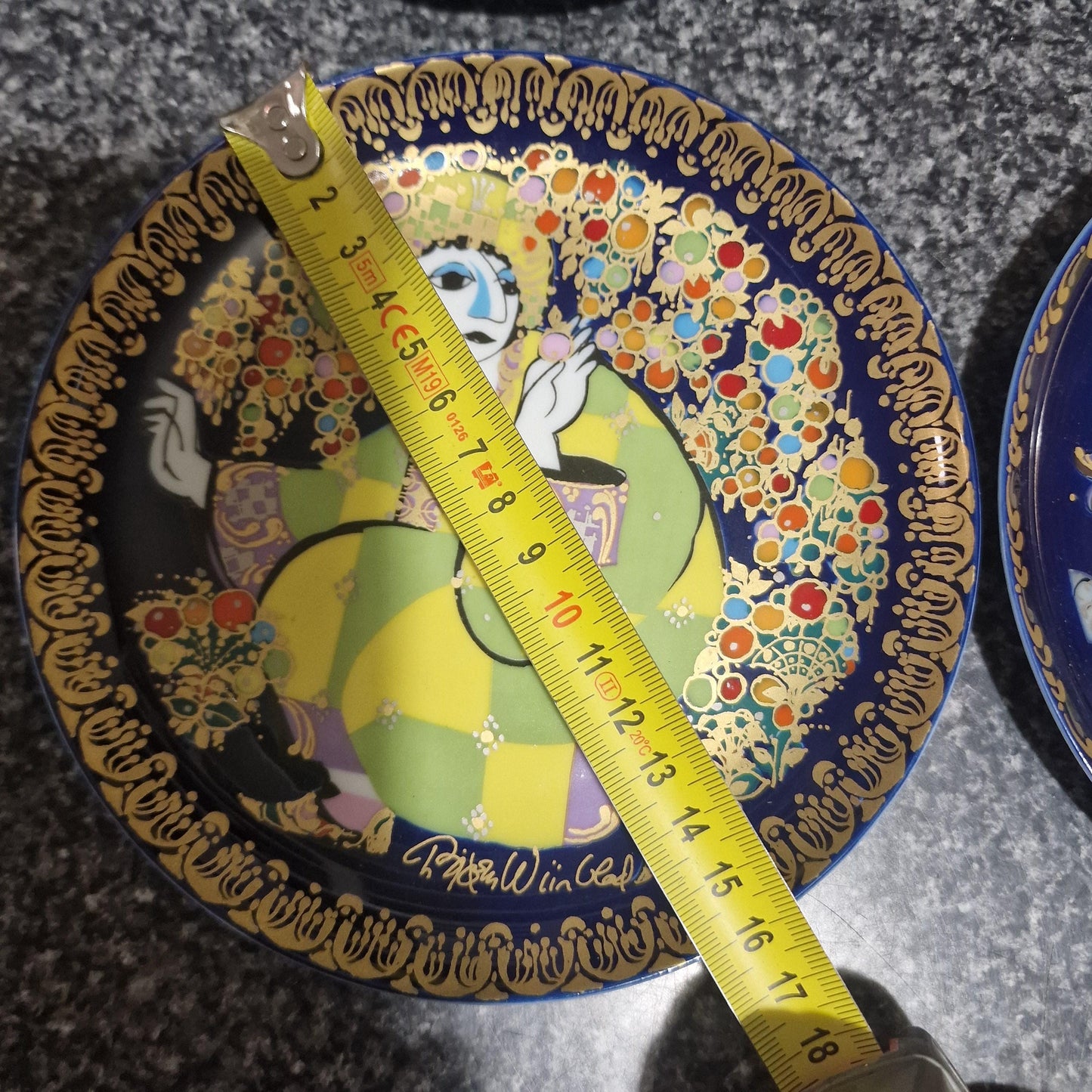 Bjørn Wiinblad Rosenthal Porcelain Plates, Gold Plated Decor (Set of 3)