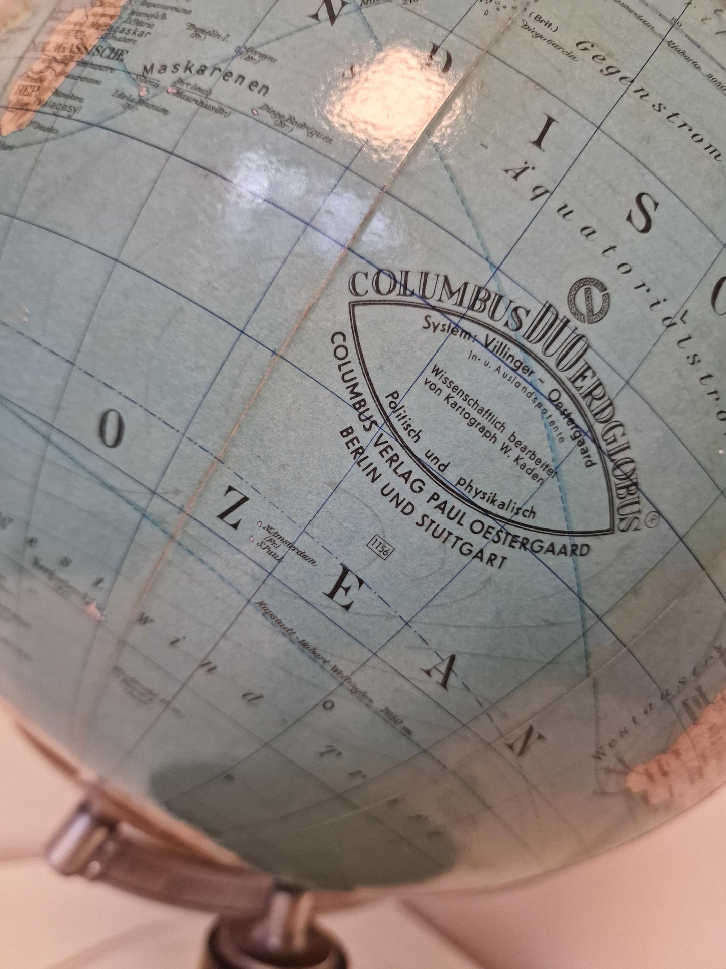 Paul Oestergaard KG - Glazen aardbol Columbus DUO Zeldzaam! Globe wereldbol earth globus