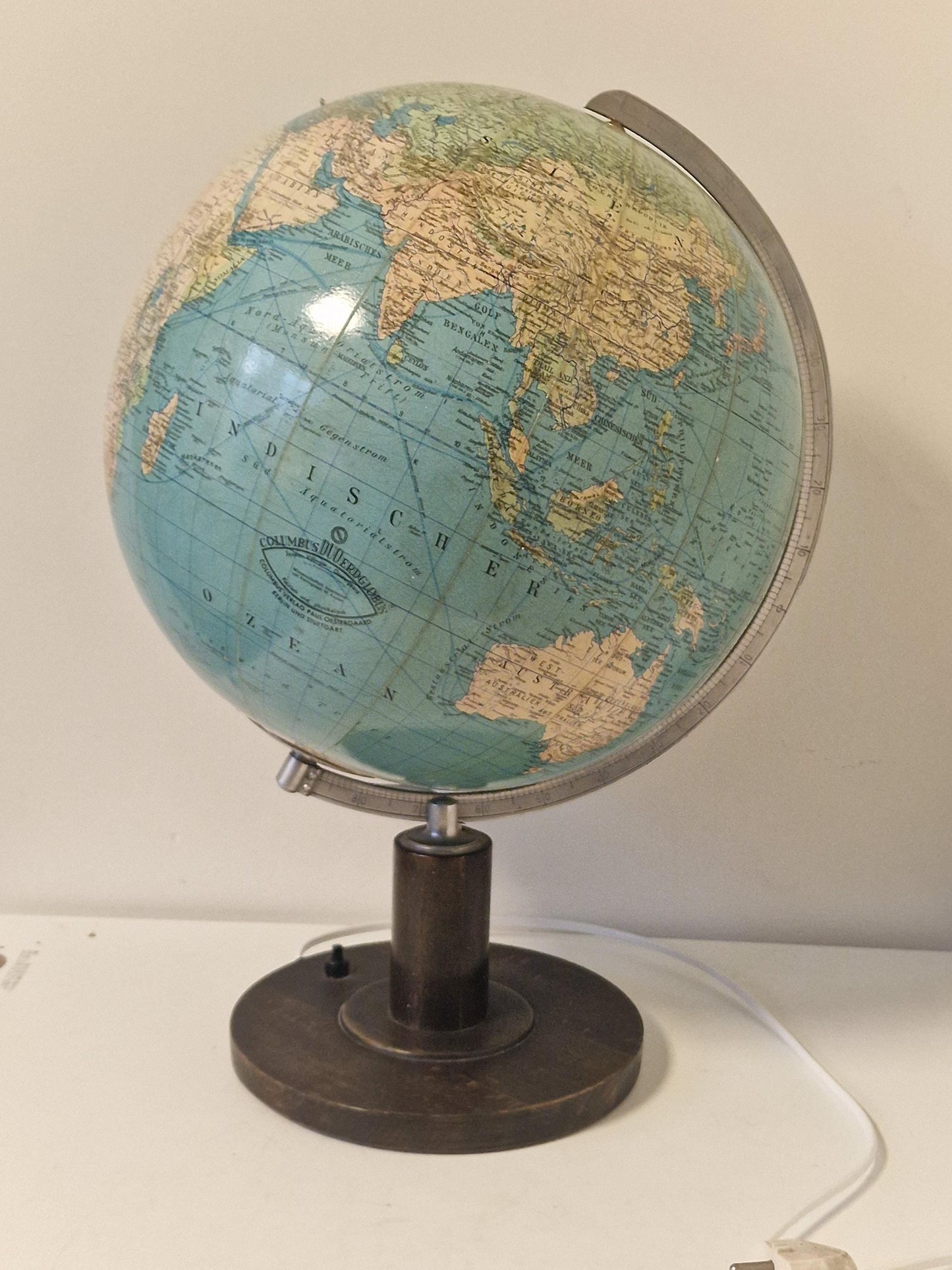 Paul Oestergaard KG - Glazen aardbol Columbus DUO Zeldzaam! Globe wereldbol earth globus