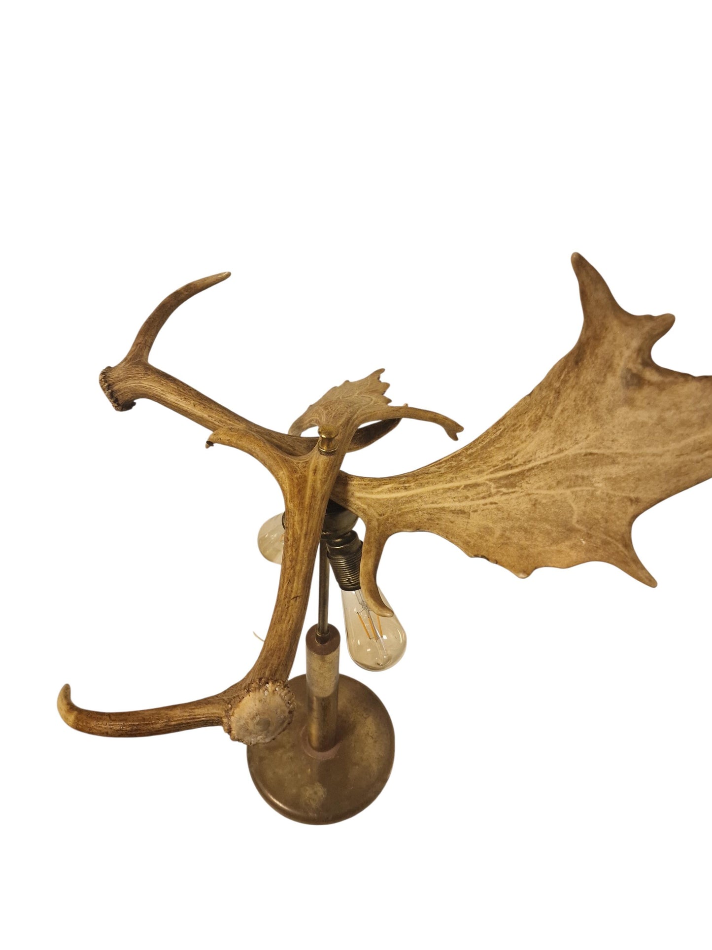 Xl antler lamp classic cottage hunting cabin large table lamp hertengewei brass