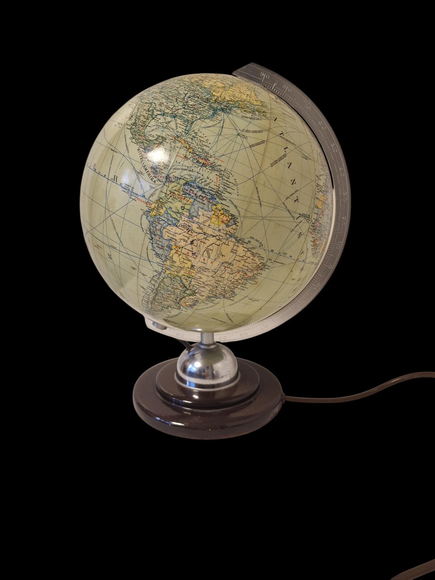 Vintage XL Light Up Glass Globe – JRO verlag Munchen, Germany