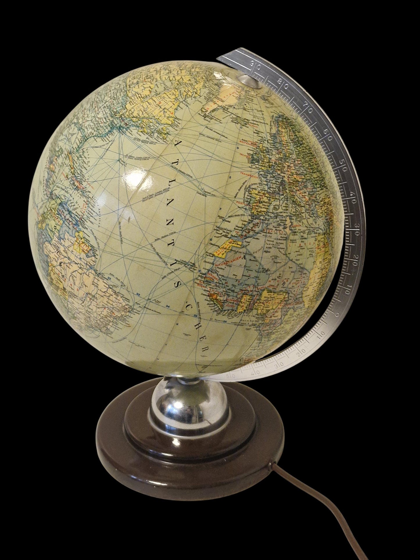 Vintage XL Light Up Glass Globe – JRO verlag Munchen, Germany